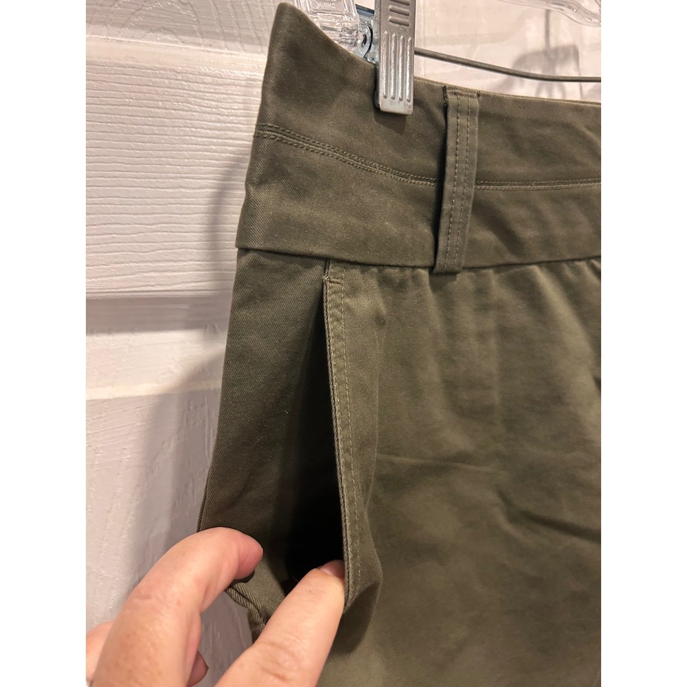 VTG Old Navy Women Olive Green Cotton Twill Utility Mini Skirt Size 8 Safari Y2k - Picture 2 of 6